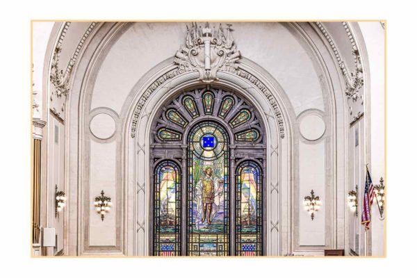 USNA Adm. Farragut Window, Vision of Arch Angel Michael (SE-White Border)